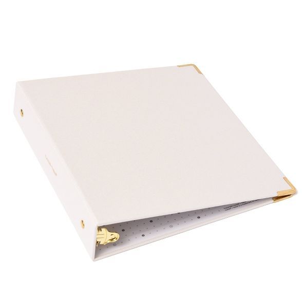 Russell+Hazel Mini Bookcloth 3 Ring Binder Pearl | Target