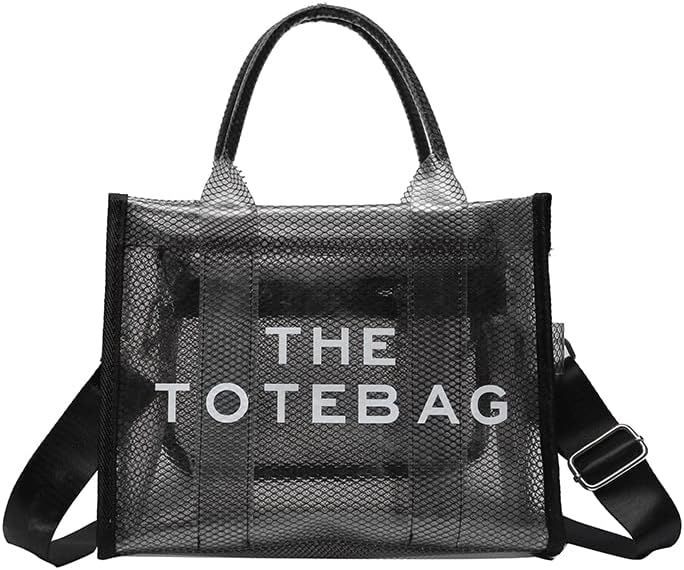 Clear Tote Bags for Women, The tote Bag Mini Clear Crossbody Bag Purse PVC Transparent Tote Handb... | Amazon (US)