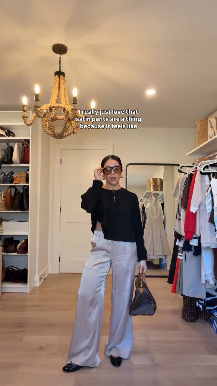 Satin pants for the win 👏🏻 LMK if you want the links and I’ll send you a DM with all the details 

#millenialstyle #satinpants #howtowear #howtowearsatinpants #petitestyle