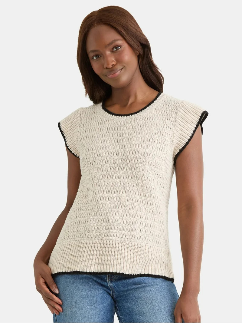 Time and Tru Women's Flutter Sleeve Sweater, Lightweight, Sizes XS-XXXL | Walmart (US)