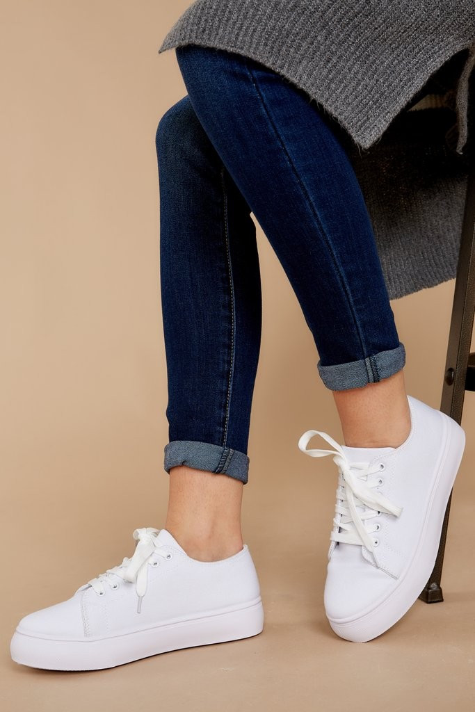 Cool With That White Platform Sneakers | Red Dress 