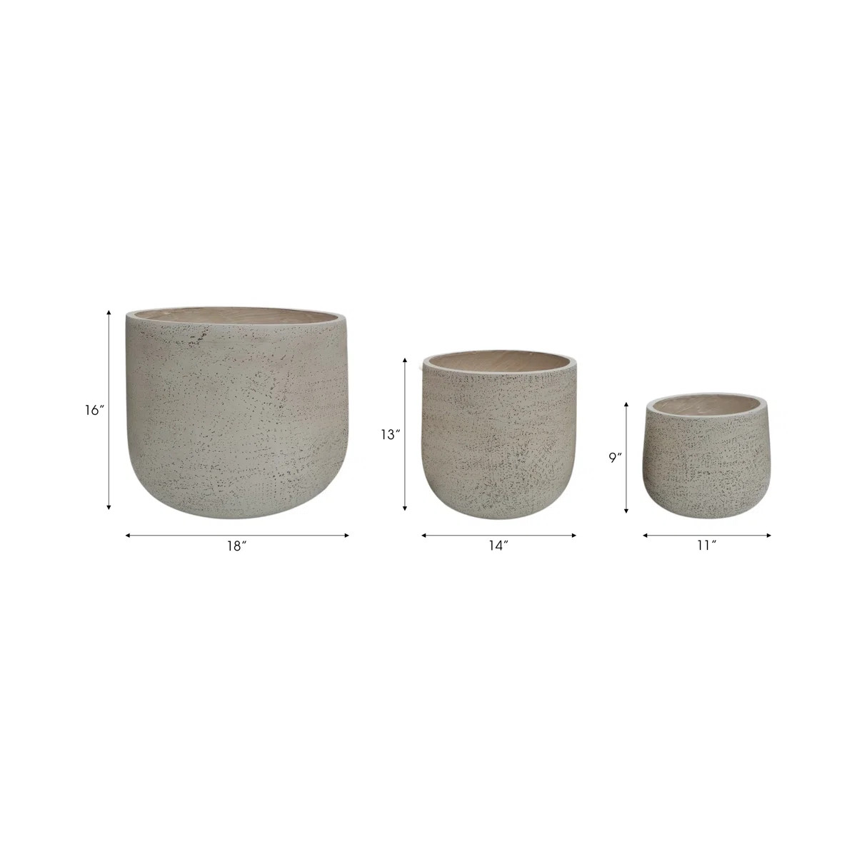 Planter Set Polyresin Carved Sculptural Design Decorative Indoor Outdoor Container Pots Contempor... | Wayfair North America