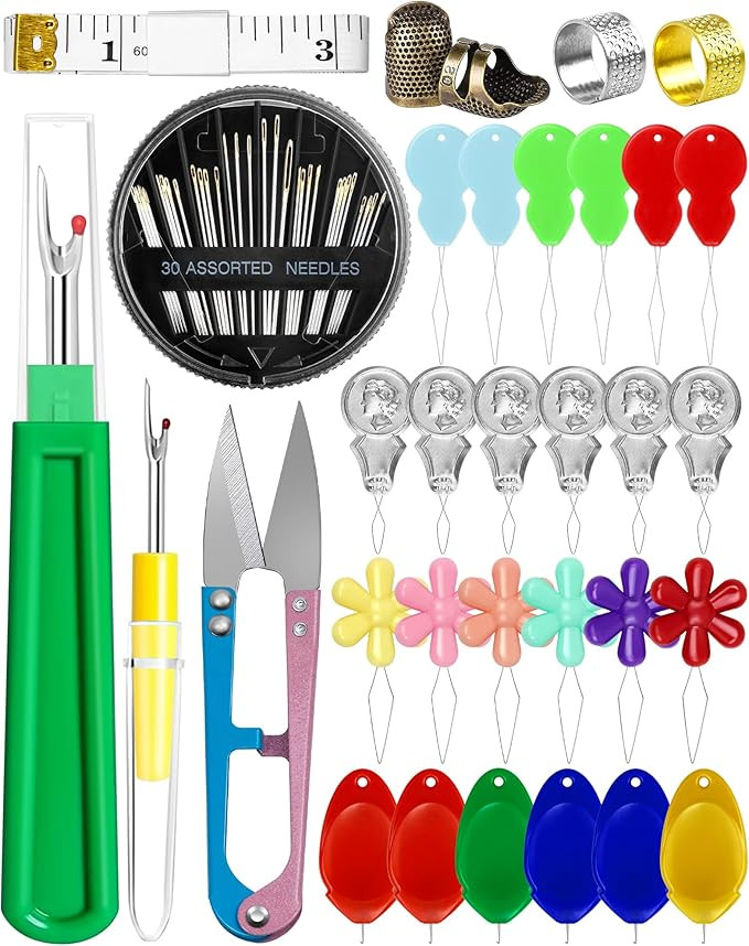 FIVEIZERO Needle Threaders Kit, 24 PCS Needle Threader for Hand Sewing, Needles Threader for Swin... | Amazon (US)