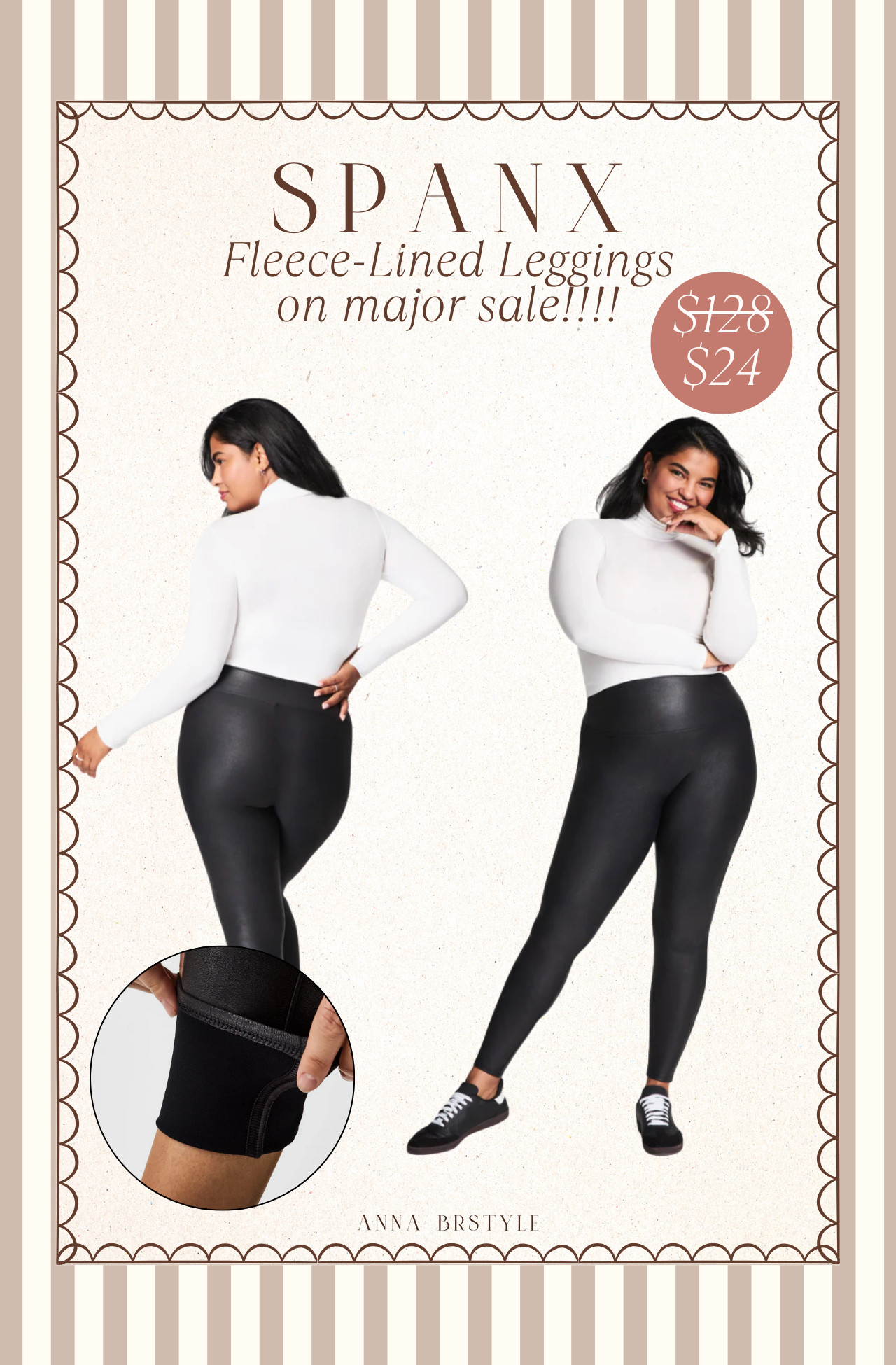 Spanx End of Season Sale up to 60% off + an extra 15% off code ANNAMSPANX. Fleece leggings on major sale, only $24!!! 

 #LTKSaleAlert #LTKFindsUnder50 #LTKFindsUnder100
