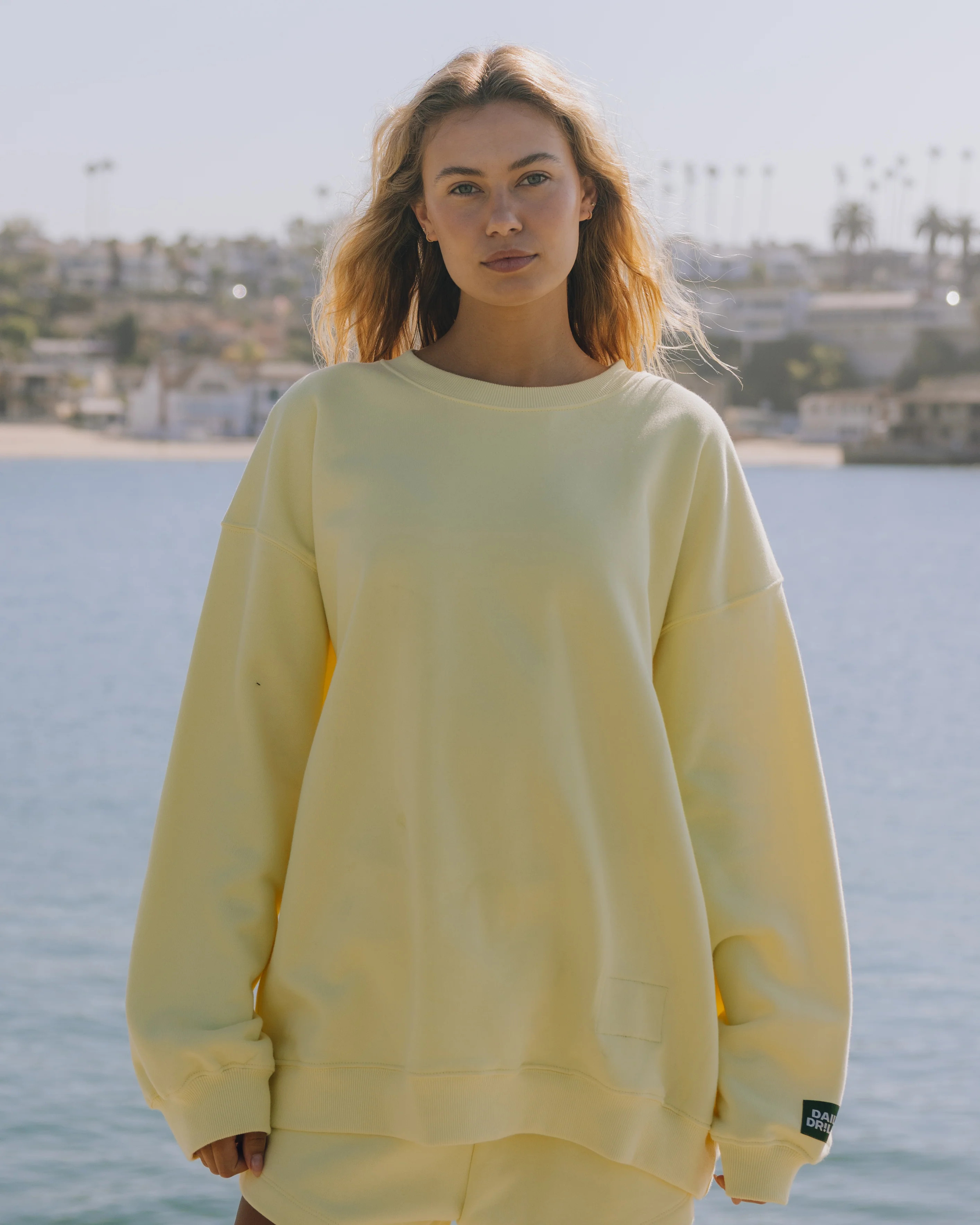 Oversized Fleece Crew - Lemonade | Daily Drills LLC