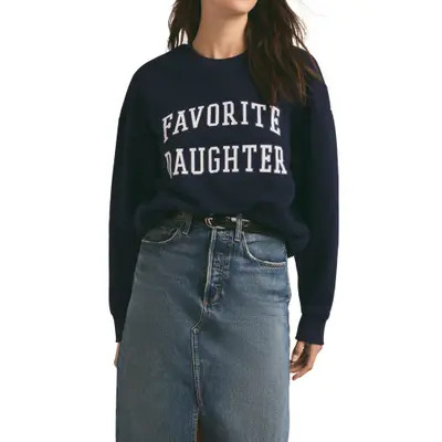 Favorite Daughter Collegiate Cotton Blend Sweatshirt in Beetroot at Nordstrom, Size Small | Nordstrom