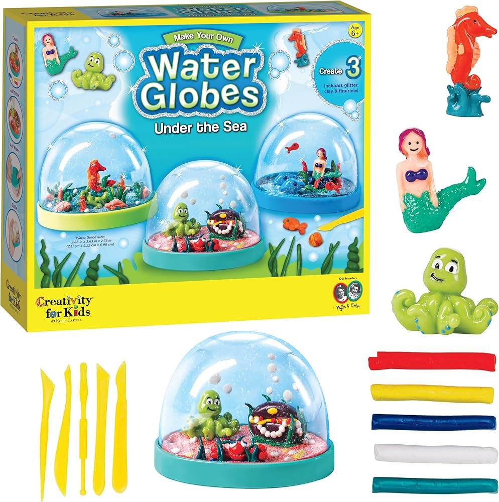 Creativity for Kids Make Your Own Under the Sea Water Globes - Make 3 DIY Snow Globes, Arts and C... | Amazon (US)