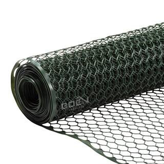 BOEN 2 ft. x 25 ft. Plastic Poultry Hex Garden Fence Netting, Green PF-40001 - The Home Depot | The Home Depot