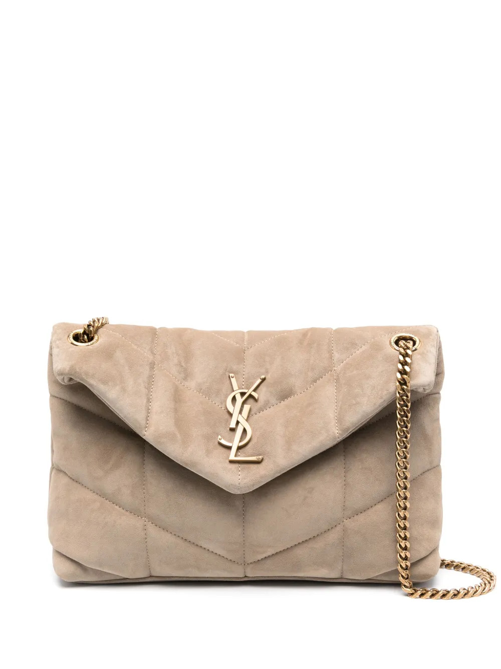 small Loulou Puffer suede shoulder bag | Farfetch Global