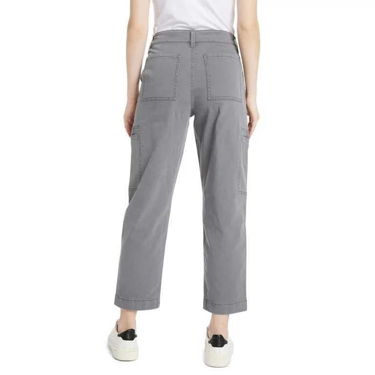 Time and Tru Women's Mid Rise Straight Utility Pants, 27" Inseam, Sizes 2-20 | Walmart (US)