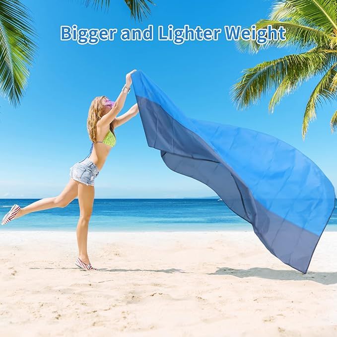 AOCKTOBAR Beach Blanket Waterproof Sandproof, 96''×108'' Picnic Beach Blankets Oversized for 4-7... | Amazon (US)