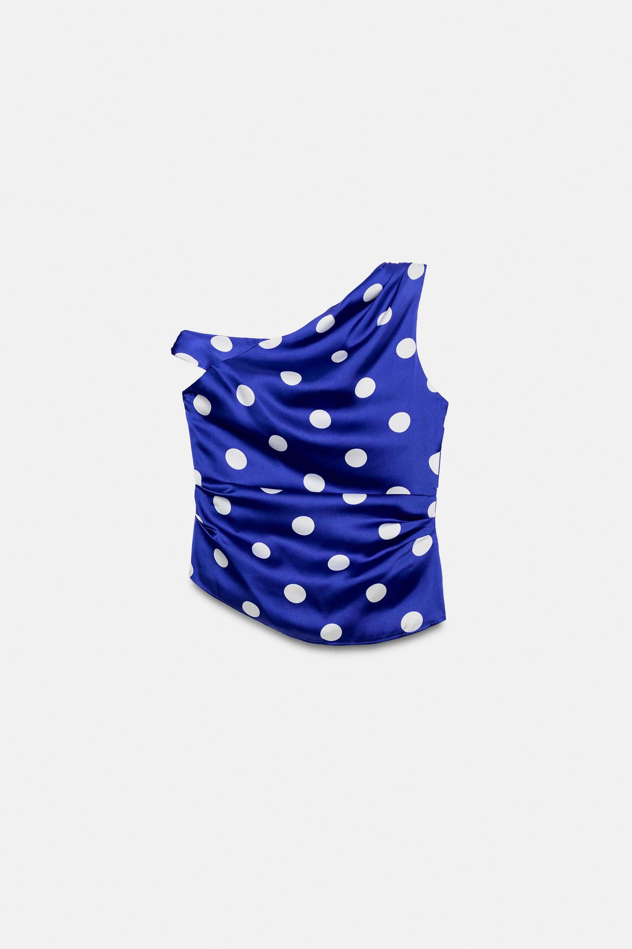 POLKA DOT TOP WITH BOW | Zara UK