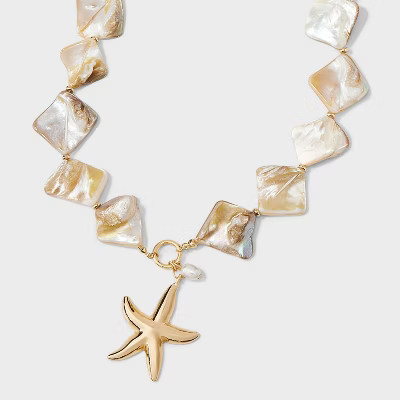 Starfish Pearl Charm Pendant Necklace - A New Day™ Gold | Target