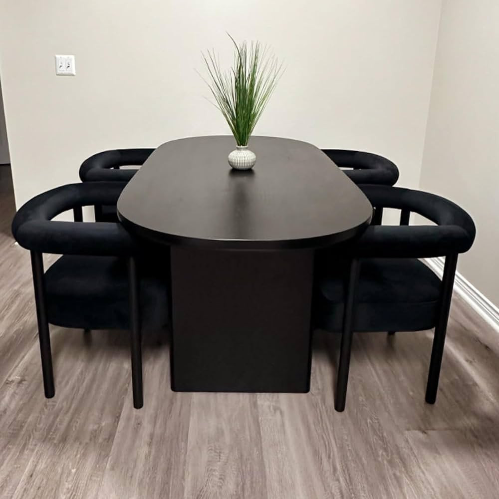 Mid Century Modern Barrel Dining Chairs Set of 4, Upholstered Kitchen & Dining Room Chairs with A... | Amazon (US)