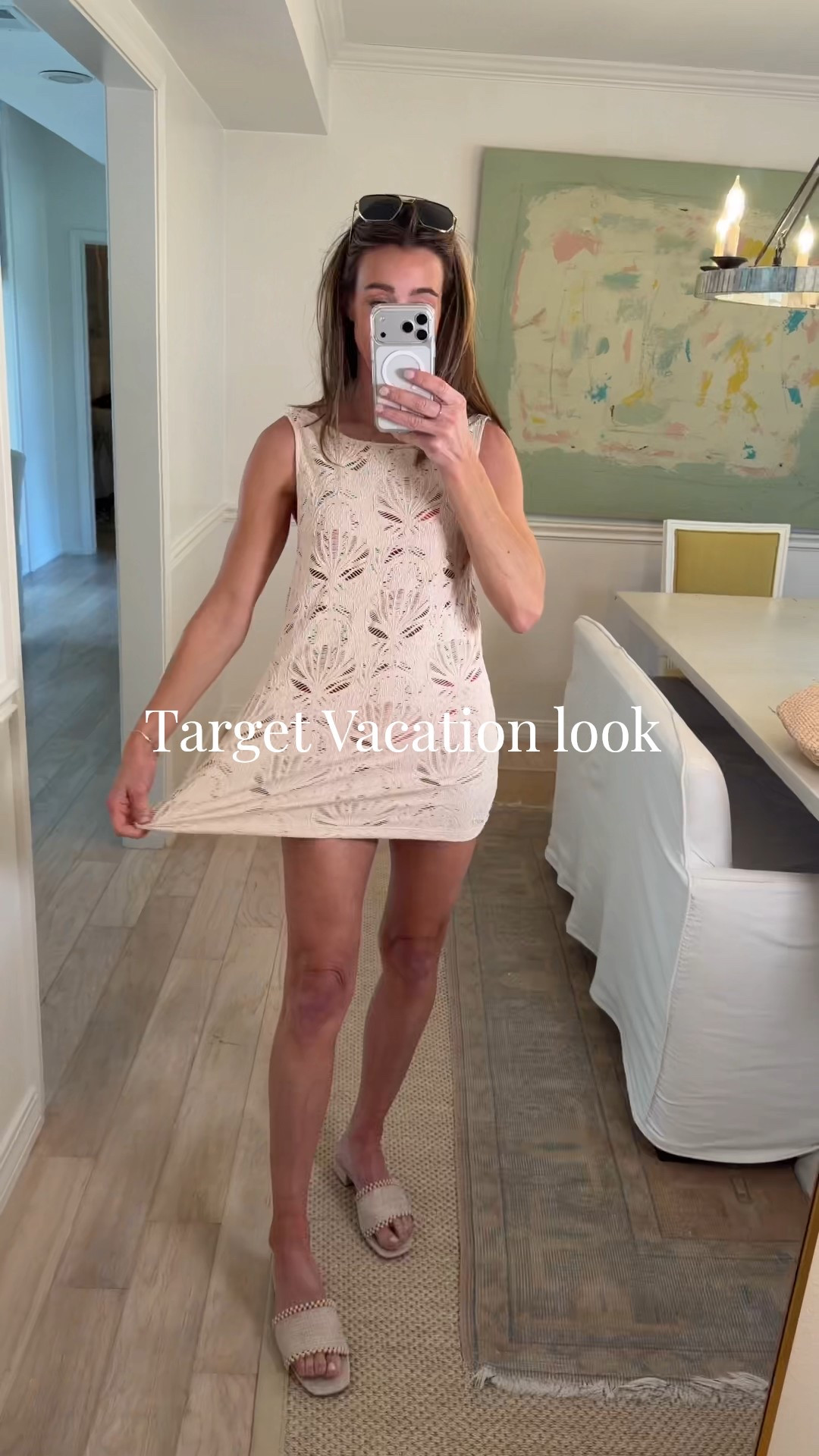 Target vacation look. Cutest coverup swimsuit bag hat and slide sandals 

#LTKootd #LTKOver40 #LTKTravel