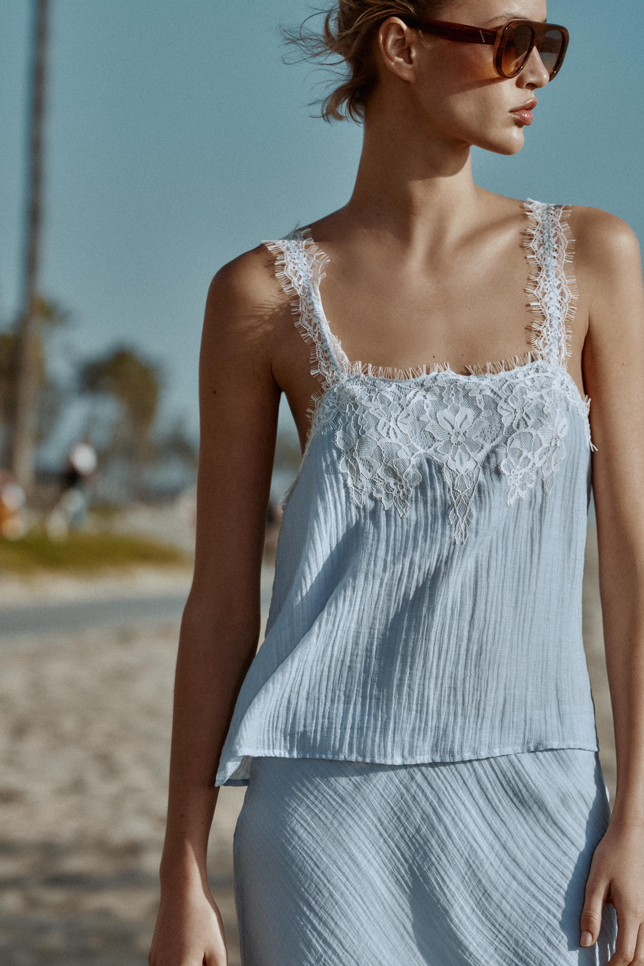 LACE CAMISOLE TOP | Zara US