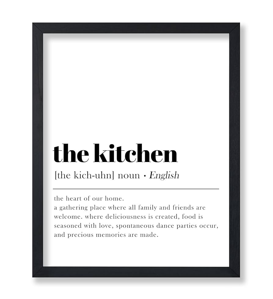 Poster Master Dictionary Art Poster - Kitchen Definition, Heart Of Home, Simple, Gathering Place ... | Amazon (US)