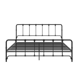 Alicia Farmhouse Black Metal King Bed | The Home Depot