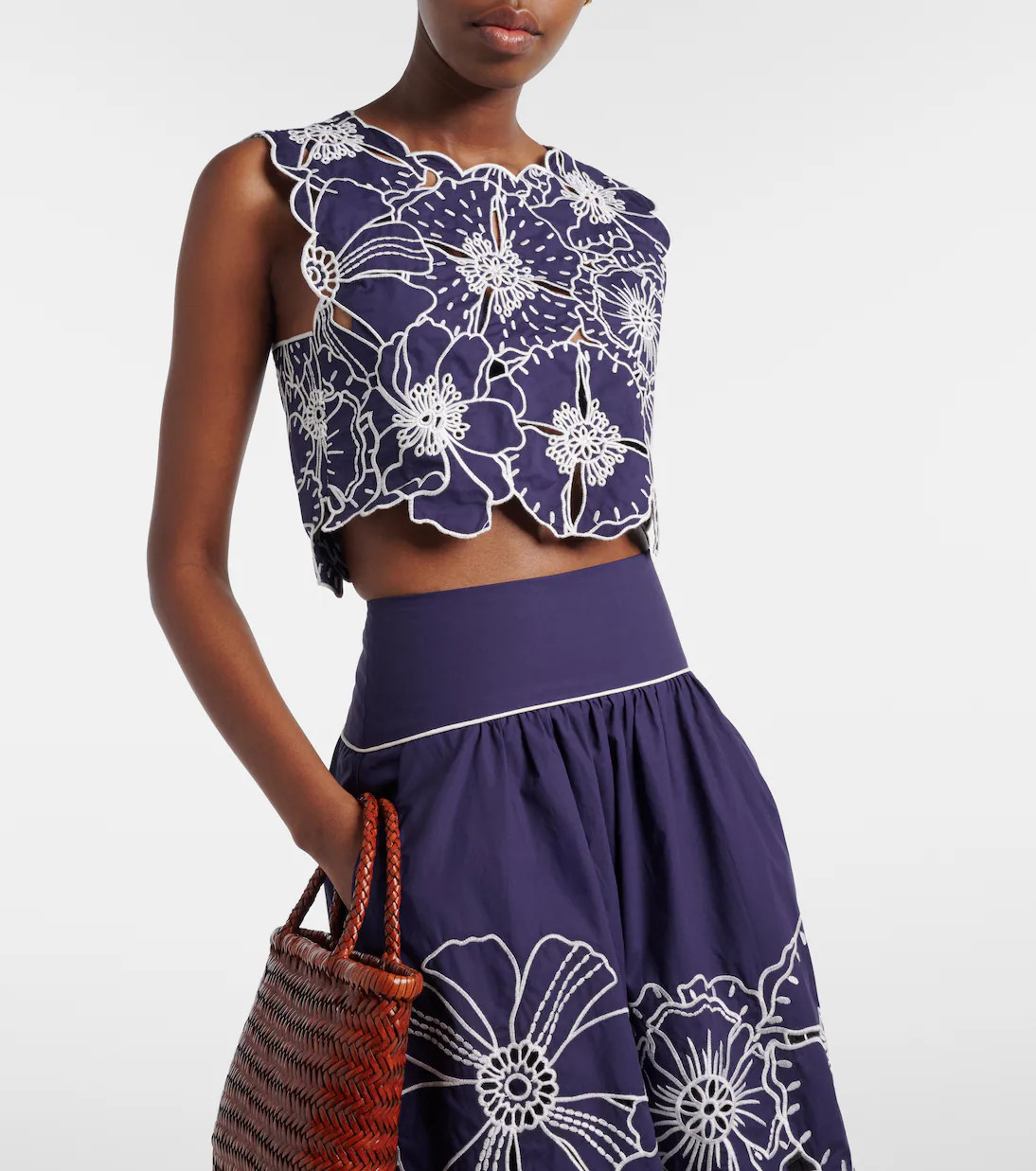 Embroidered floral cotton crop top | Mytheresa (UK)