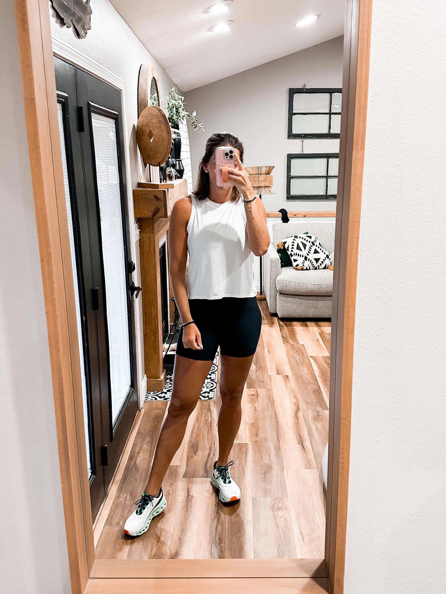 Tank-medium
Biker shorts-medium
Sneakers-tts 8 

#LTKFitness 

#LTKstyletip #LTKshoecrush