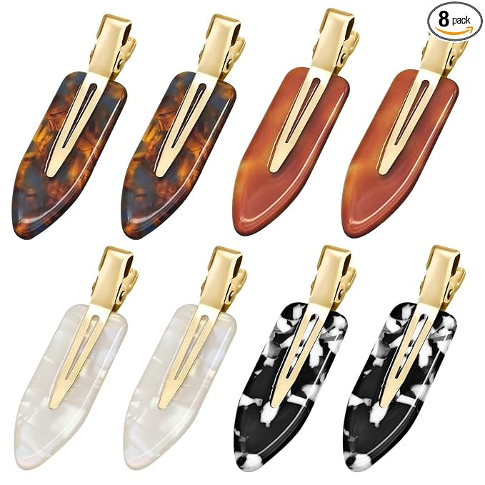 8 Pcs No bend Hair Clips No Crease Makeup Duckbill Clip No Dent Creaseless Flat Alligator Hair Ba... | Amazon (US)