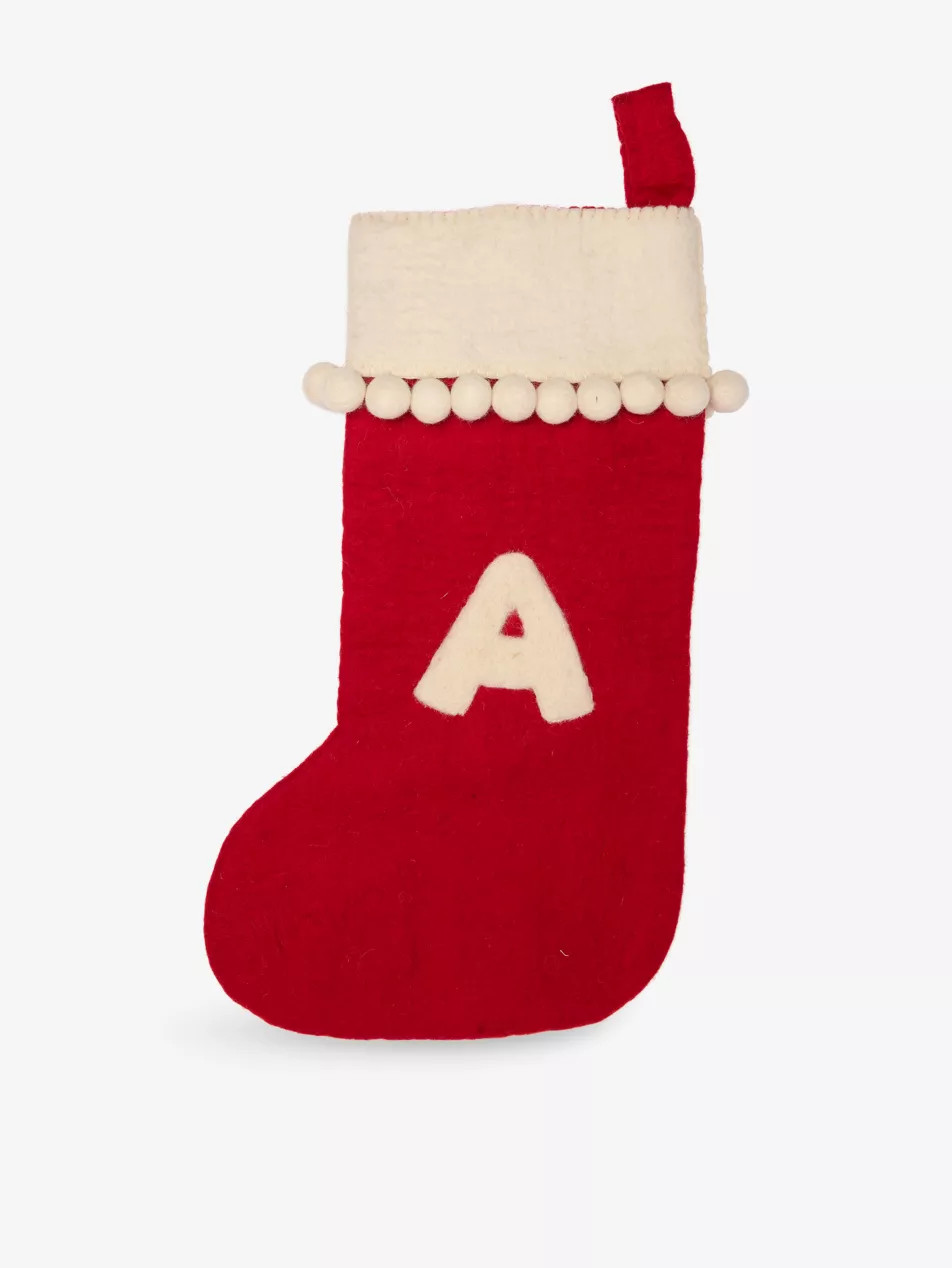 Alphabet medium wool Christmas stocking 48cm | Selfridges
