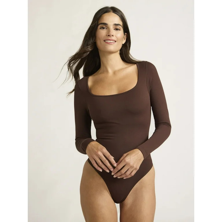 Joyspun Women's Seamless Shaping Bodysuit with Long Sleeves, 2- Pack, Sizes XS-XXXL - Walmart.com | Walmart (US)