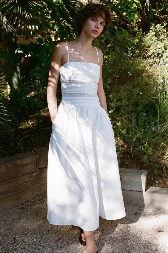 EMBROIDERED POPLIN DRESS | Zara Canada