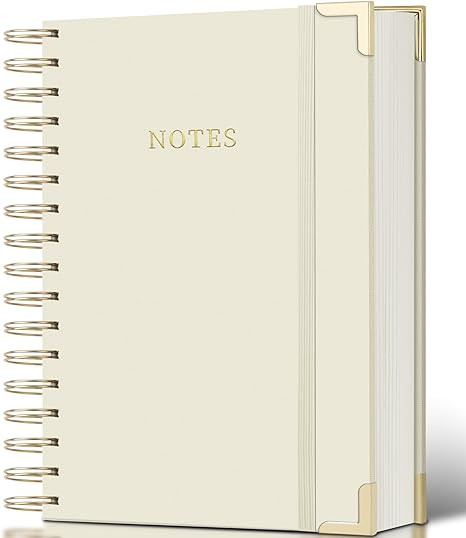 Spiral Notebook Journal, 328 Pages Linen Hardcover College Ruled Notebook, Lined Thick Journals f... | Amazon (US)