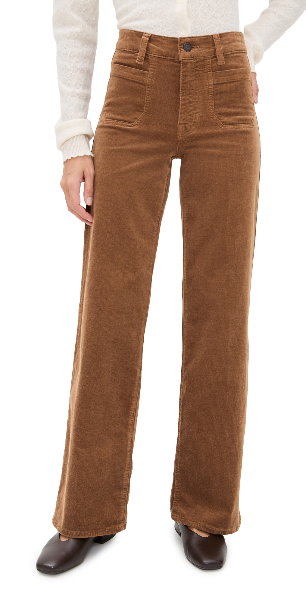 FRAME Le Slim Palazzo Modernist Pocket Corduroy Jeans Maple Brown 24 | Shopbop