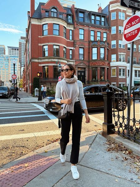 Boston outfit 

Crew neck top xs 
Fringe scarf 
Abercrombie ankle jeans - tts, wearing 25
Sam Edelman white sneakers - runs half size small 
Ysl bag 

Travel outfit / Boston travel / fall layering / travel / comfortable shoes 

#LTKstyletip #LTKtravel #LTKMostLoved