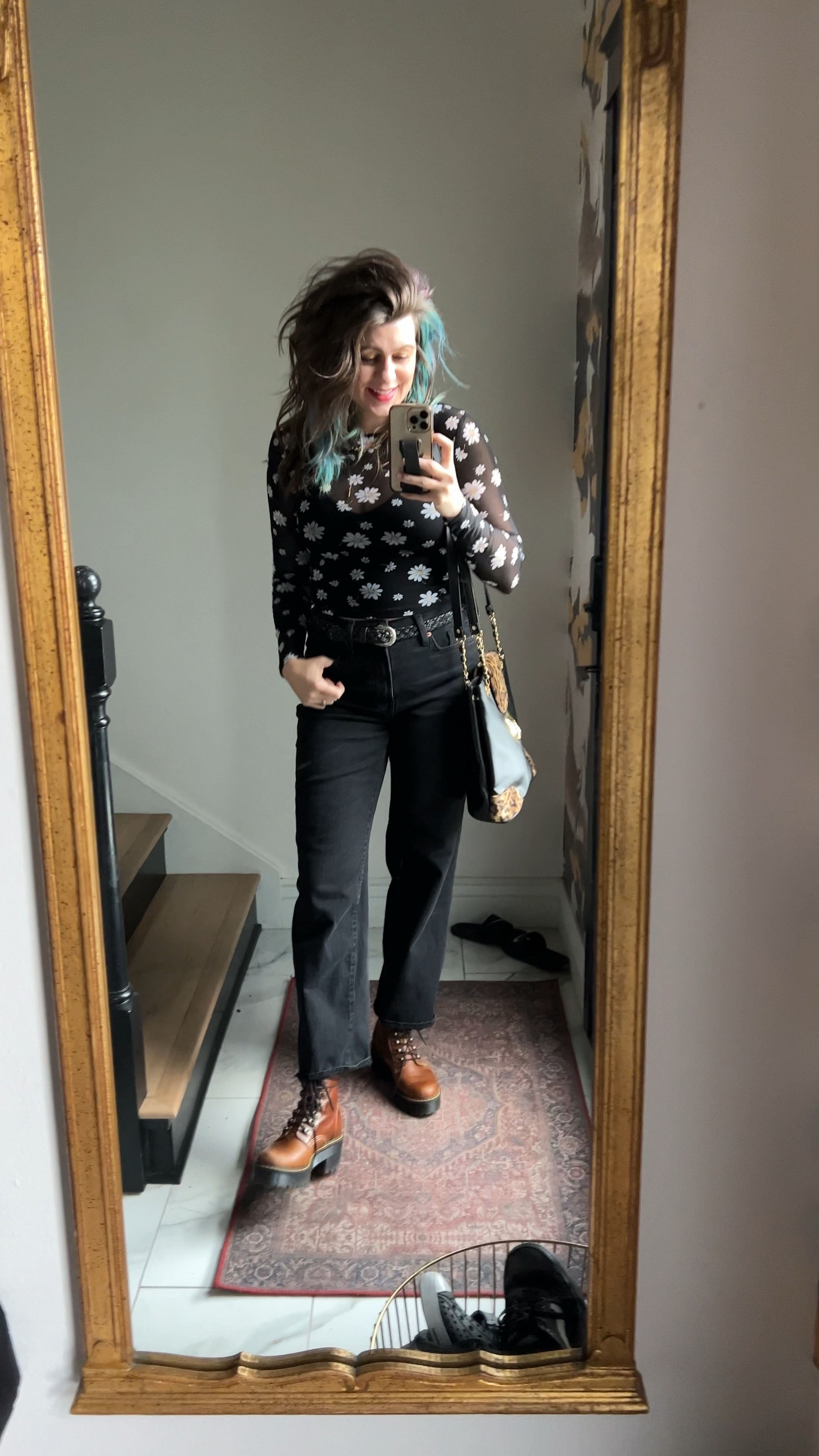 Fun fall outfit with some Madonna vibes! Fave Old Navy pants, Dr Marten boots that are my go-to’s, with a mesh top over my LuluLemon tank! 

#LTKSeasonal #LTKshoecrush #LTKstyletip