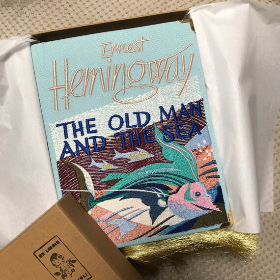 Embroidered Book Clutch The Old Man and the Sea (blue version) | Etsy (US)