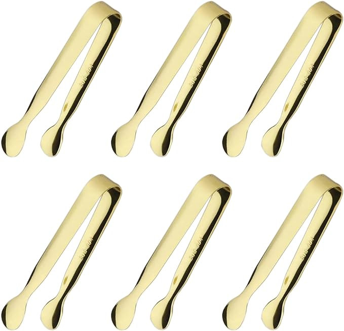 6PCS Ice Tongs Mini Sugar Tongs 4.25Inch Stainless Steel Small Serving Tongs, Small Kitchen Tiny ... | Amazon (US)