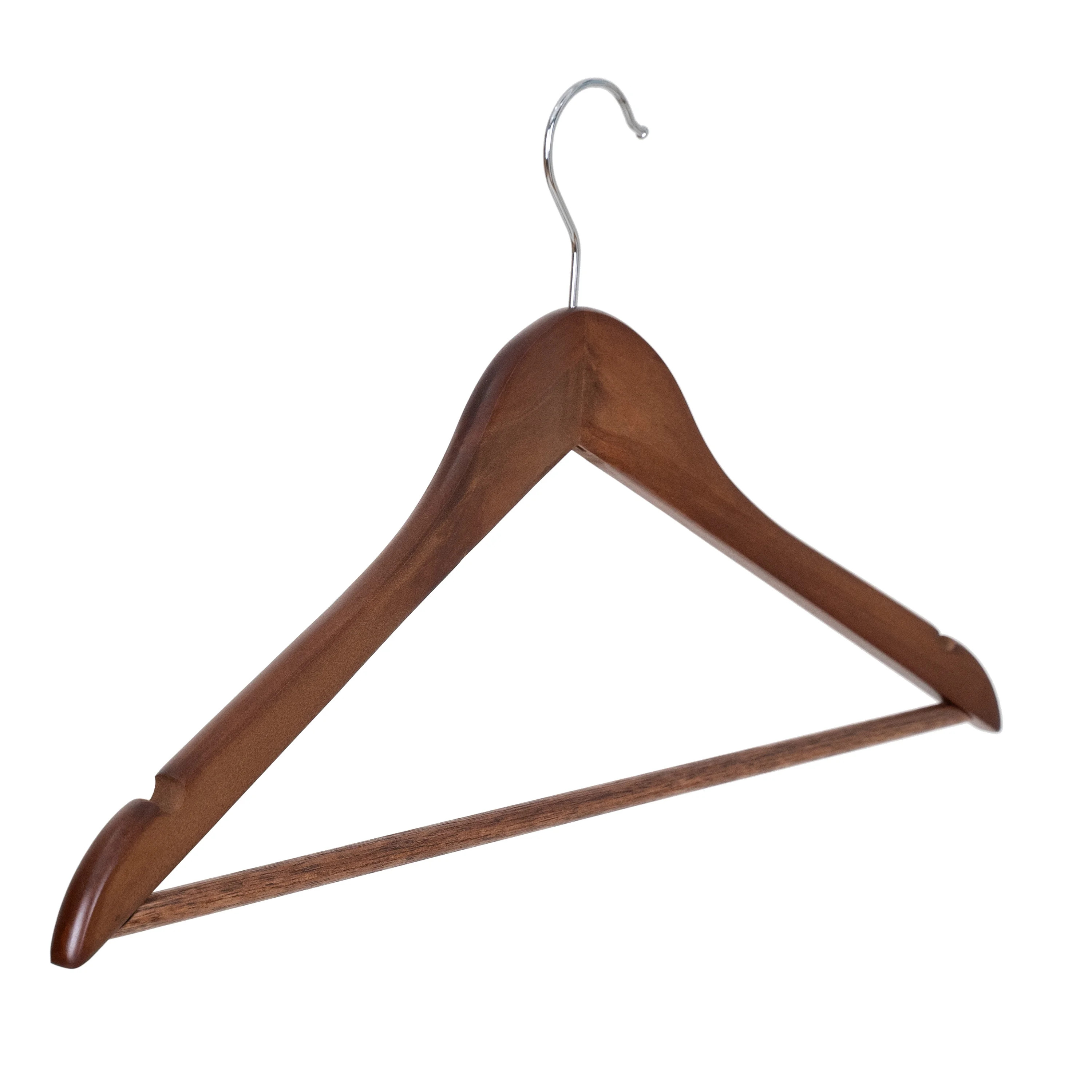 Better Homes & Gardens Solid Walnut Wood Suit Hangers for Adult, 60 Pack | Walmart (US)