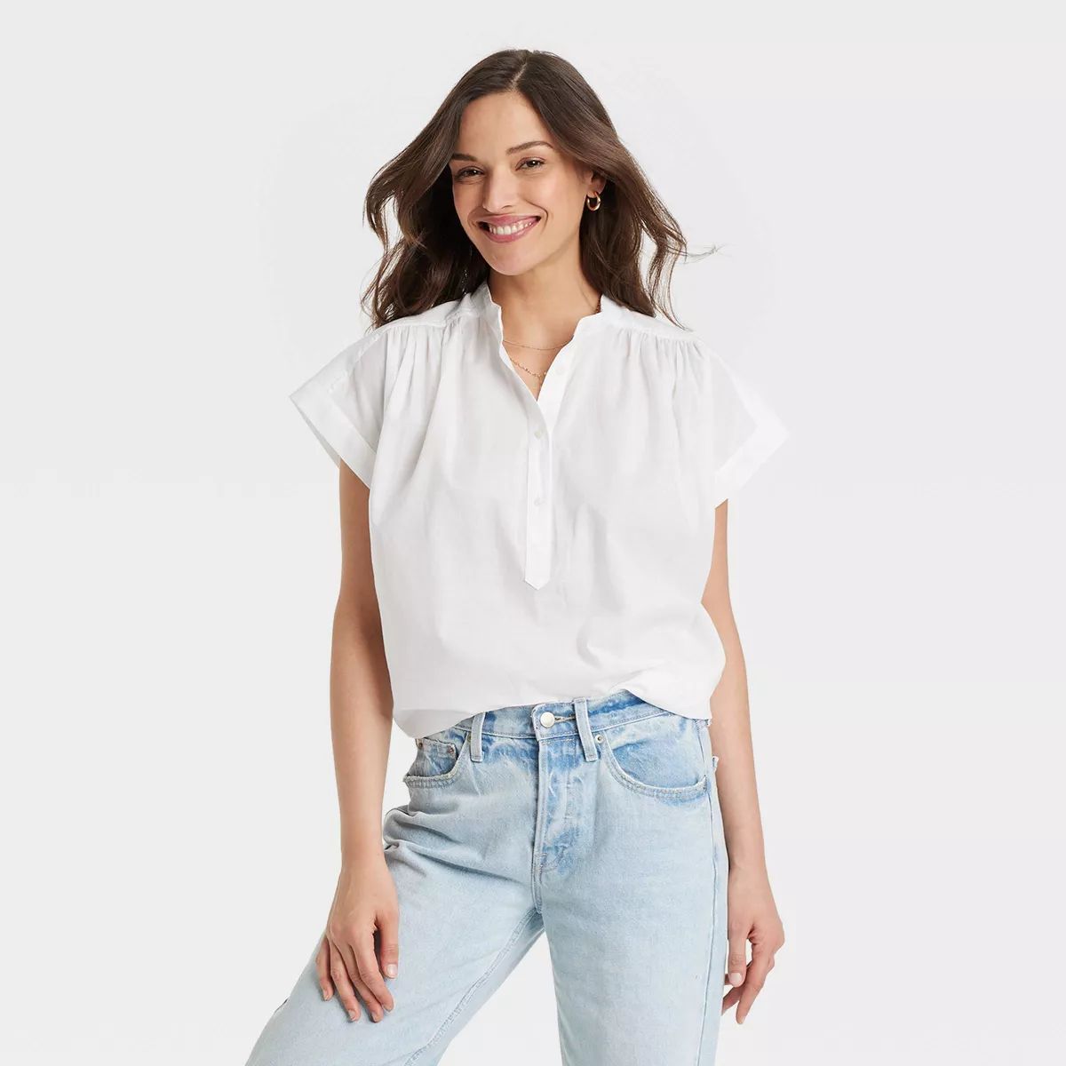 Women's Popover Short Sleeve Blouse - Universal Thread™ | Target