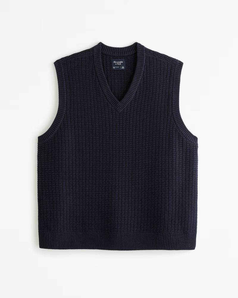 Oversized Stitchy Sweater Vest | Abercrombie & Fitch (US)