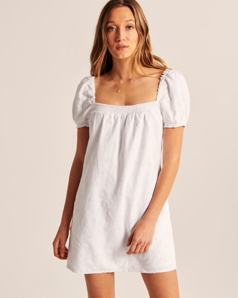 Squareneck Trapeze Mini Dress | Abercrombie & Fitch (US)