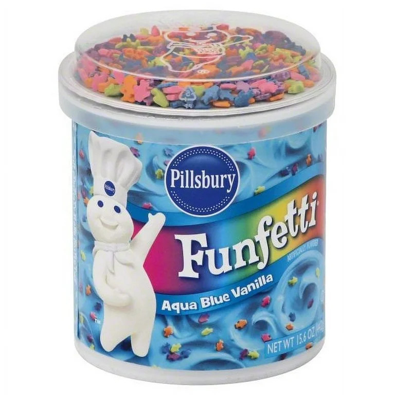 Pillsbury Funfetti Aqua Blue Vanilla Frosting, 15.6-Ounce | Walmart (US)