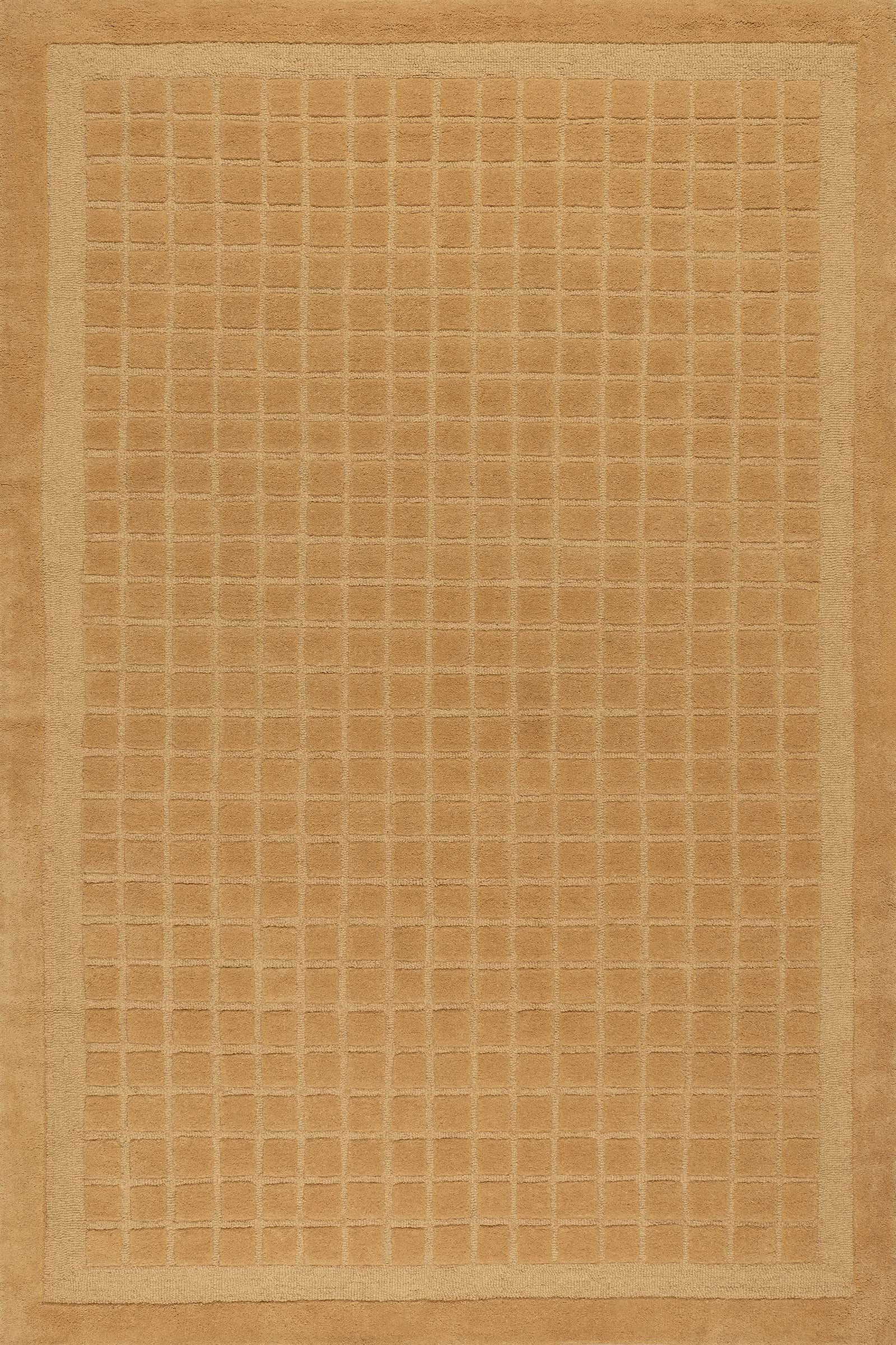 Fritz Checked Wool Rug | Golden Yellow | Rugs USA
