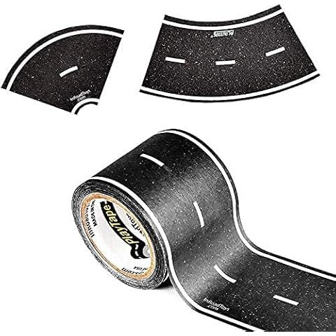 PlayTape Road Tape for Toy Cars - Sticks to Flat Surfaces, No Residue; 2 inch Wide x 30 ft Black ... | Amazon (US)