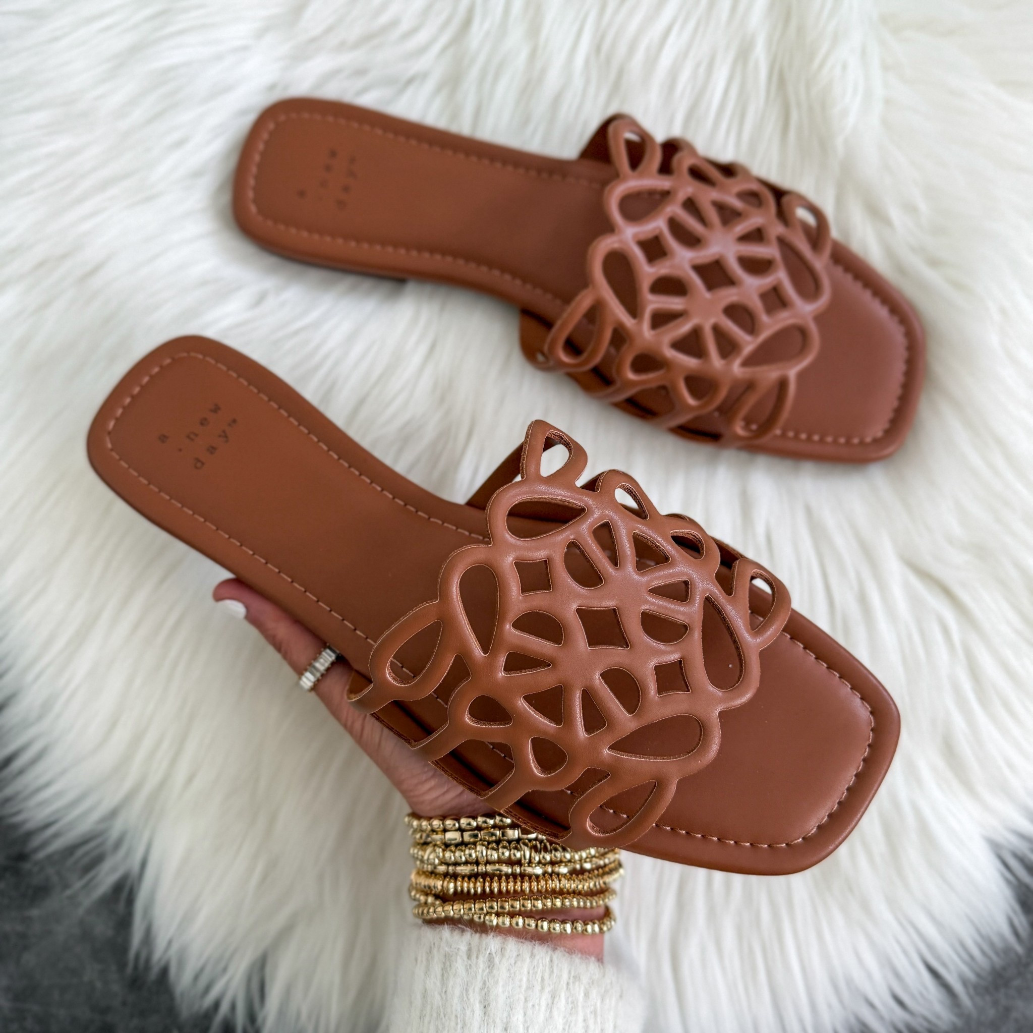 Target  Women’s Fiona Slide Sandals A New Day in Beige runs true to size 