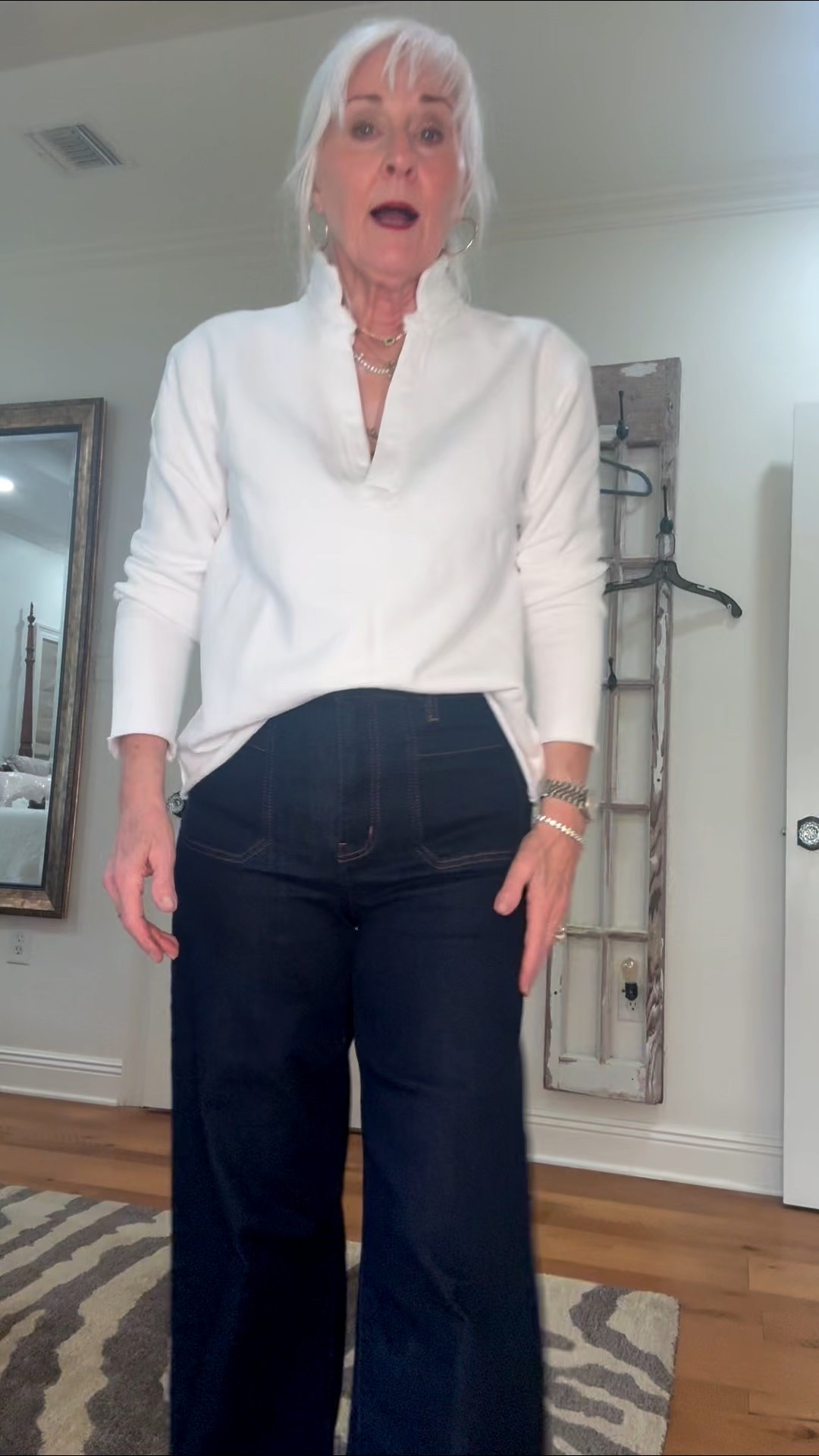 Do I keep the size 7 or size down to a 6 1/2? This gorgeous cognac/copper leather riding boots are a classic for years to come. I’ve paired them with these frame jeans and this Frank And Eileen top for a comfortable combination. 
@frank&eileen

#LTKStyleTip #LTKOver40 #LTKMidsize