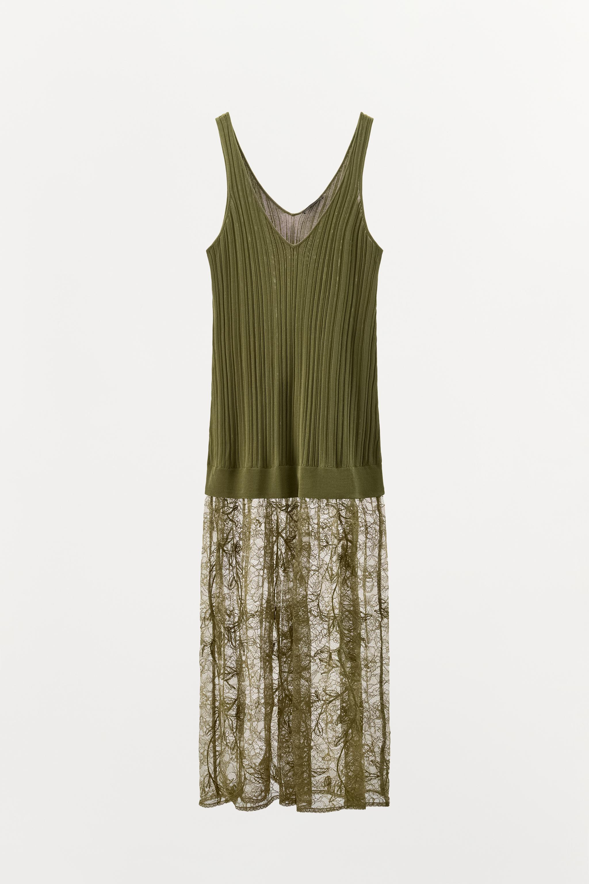 LACE KNIT MIDI DRESS | Zara US