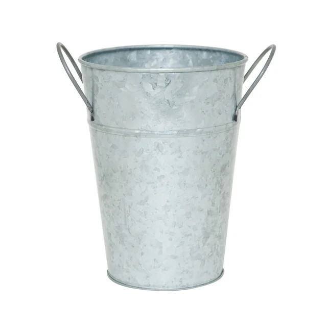 Mainstays 7" High Solid Print Gray Metal Bucket Planter | Walmart (US)