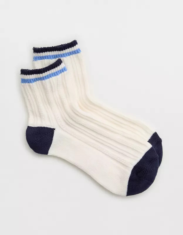 Aerie Pointelle Stripe Quarter Socks | Aerie