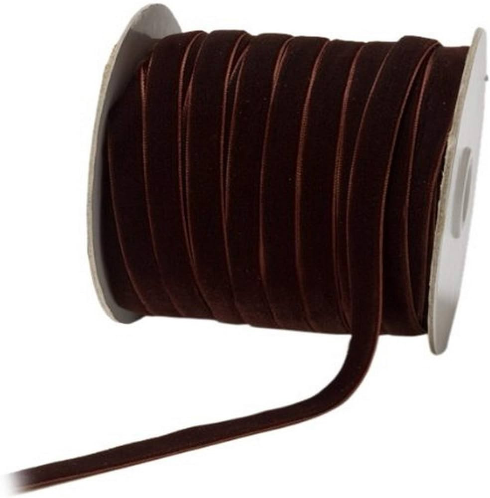 May Arts 3/8-Inch Wide Ribbon, Brown Velvet | Amazon (US)