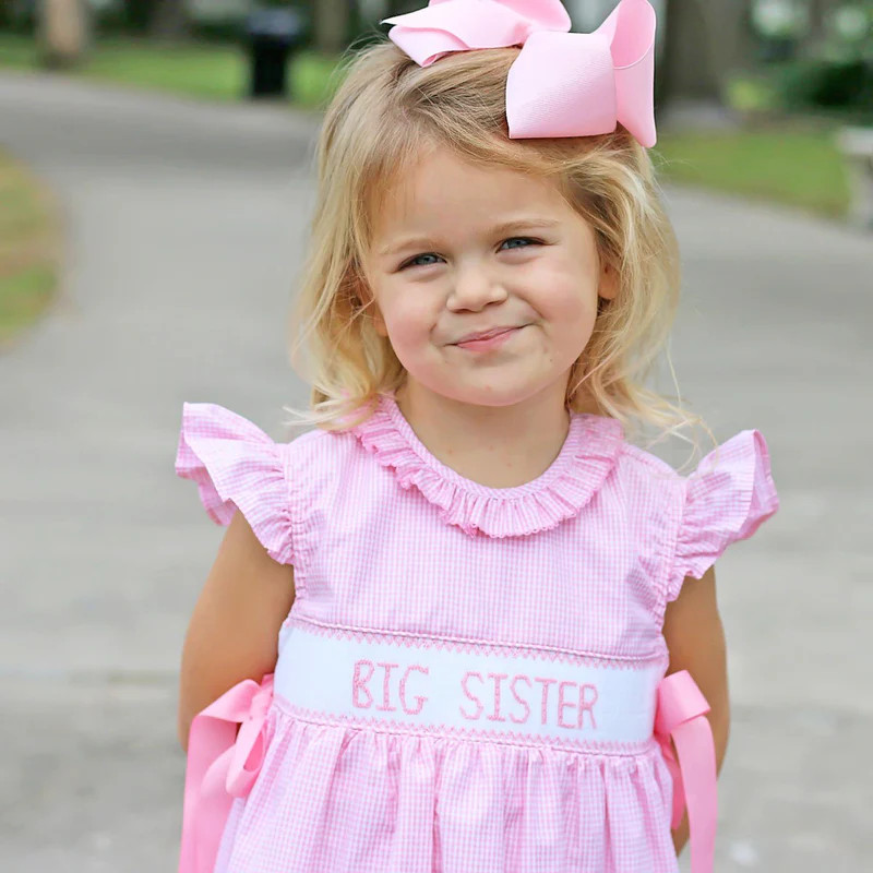Big Sister Pink Ribbon Beverly Dress | Classic Whimsy