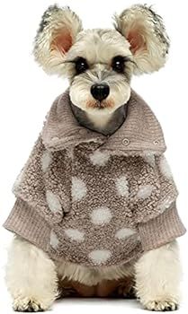 Fitwarm Sherpa Polka Dot Dog Coat Turtleneck Fuzzy Doggie Sweater Puppy Winter Clothes Doggy Knit... | Amazon (US)