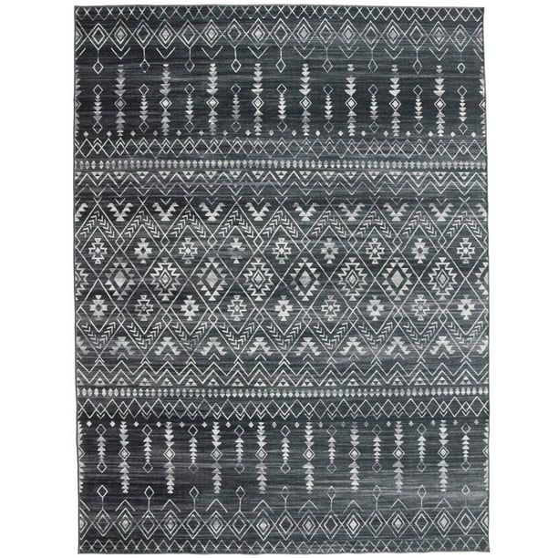ReaLife Rugs Machine Washable Printed Moroccan Charcoal Eco-friendly Recycled Fiber Area Runner R... | Walmart (US)